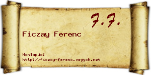 Ficzay Ferenc névjegykártya